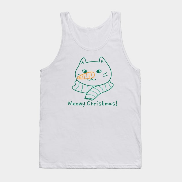 Funny Meowy Christmas Gift Tank Top by François Belchior